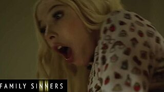 hot blondie is sad after her boyfriend leaves her & decides to get over him by fucking her stepbro