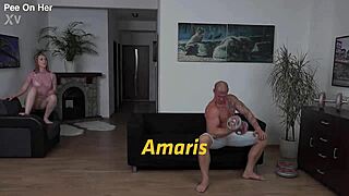 Blonde Gets Cum Covered And Pissed On