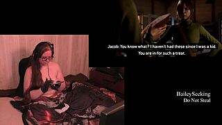 brunette bbw with big tits and ass naked in the quarry game, part 3