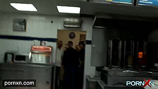 horny skinny leyla goes public? flashing her shaved pussy?