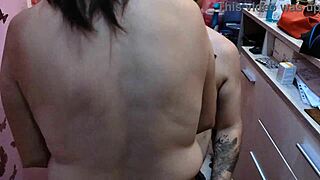 Babe With Perfect Natural Tits Gets Intense Barber Action