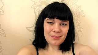 brunette milf touches herself in wet panties pov style