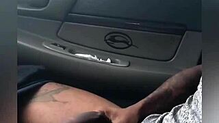 In my car, I got horny slowly jacking my big pretty dick and busted a big thick load