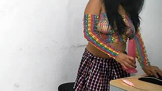 Woman Riding A Pink Dildo In Her Beautiful Pussy In Front Of The Camera