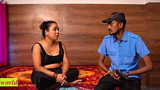 Beautiful bhabhi cheating sex with security guard hindi malkin sex