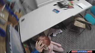 Redhead teen caught the burglar in her shop 😉
