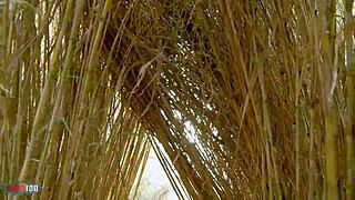 Young French Brunette Angela Kiss Jerks Off and Gets Fucked in the Reeds