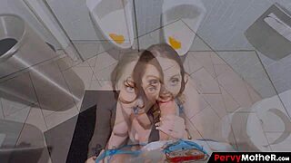 naughty mom deepthroats stepson in club bathroom