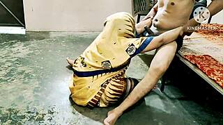 Indian desi maid fucking big cock with Hindi audio, deepthroat included