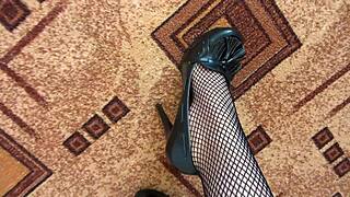 brunette milf touches herself in wet panties pov style