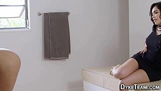 Latina Lesbian Licks Babe with Toys