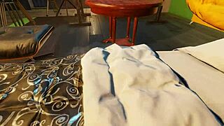 Latina sucks black cock from futanari in interracial lesbian scene