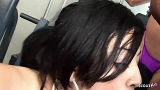 Two Brown Skin Bitches With Hairy Pussies Seduce Big Black Cock For Ffm Threesome Fuck At Gym