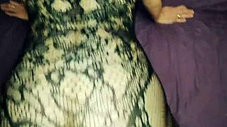 Husband and friend roughly use wife's holes