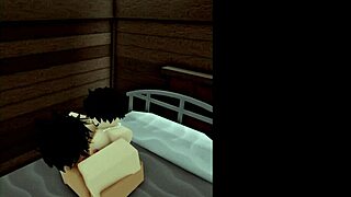 Cute girl with big tits and shaved pussy takes monster cock in Roblox