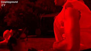 jade kush as chun li gets fucked by two big cocks in street fighter cosplay