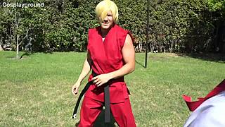 jade kush as chun li gets fucked by two big cocks in street fighter cosplay