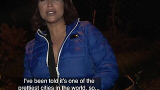 Public agent picks up horny canadian tourist heidi van horny for pov blowjob and cumshot on wet pussy