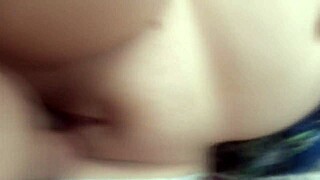 Cock fucks naked pussy during workout