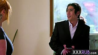 redhead milf lauren phillips massaged her best client and gave him an extra