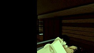 Cute girl with big tits and shaved pussy takes monster cock in Roblox