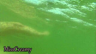 We Got Caught My Teacher Handjobs My Cock Underwater On Nude Beach Public Sex