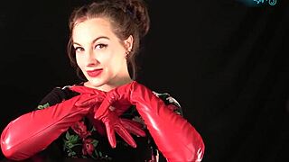 want to see this red leather glovejob?