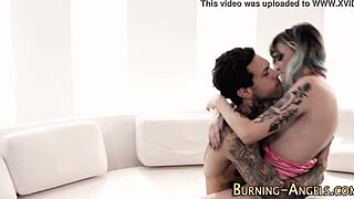 kinky alt slut gets a facial after fingering herself!