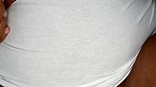 Bbw mom fingers her wet pussy moaning while husband is away 😩