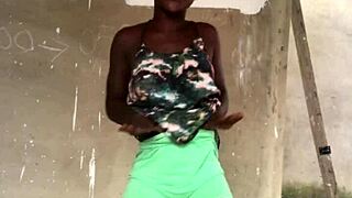 Crazy bitch keeps twerking in her clothes until she chooses to twerk completely naked