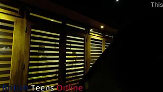 You spy on your young neighbor as she masturbates to orgasm