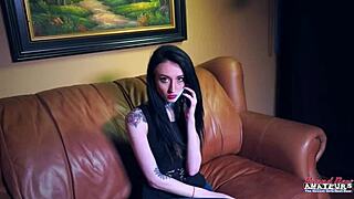 horny blonde hannah and cute brunette olyssia suck and ride the same cock 😈