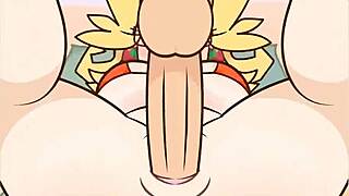 Peachypop34, the sexy blonde teacher, takes a huge cumshot after anal fucking and orgasm.