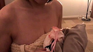 J-cup housewife films homemade sex in her bedroom during husband's absence