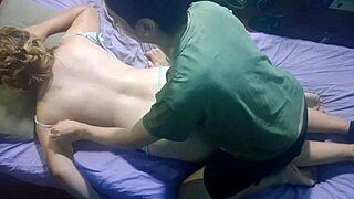 Sexy milf receives intense thong massage from friend