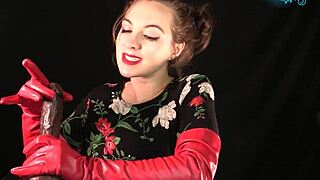 want to see this red leather glovejob?