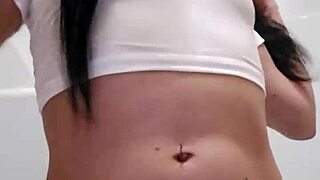 Emy Angel drenches her shirt in the wet contest