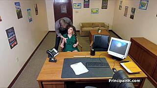 hot housewife seduced by handsome principal at work