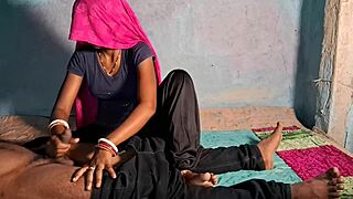 Desi bhabhi in black salwar fucks our teacher hard in intense sex video