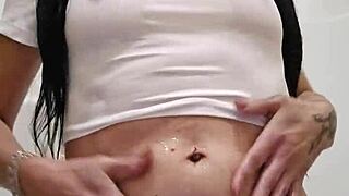 Emy Angel drenches her shirt in the wet contest