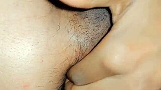 Feminine sissy fingers asshole and stands to piss in POV homemade scene.