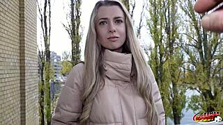 독일 스카웃 호리호리 사무실녀 아드리아나 스위트블론드 베를린 캐스팅 박기