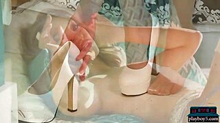 Big round ass milf model Jeana Turner strips in softcore video.