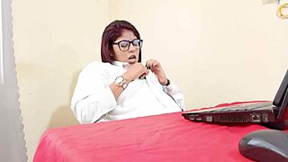 Hey, I spot this gorgeous milf watching porn and grab the chance to have her suck my cock and fuck her hard.