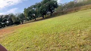 married woman masturbates naked on soccer field?