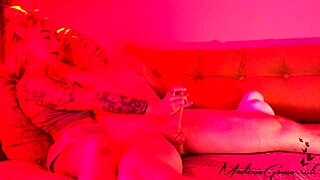 is hubby really edging that sexy blonde bodybuilder wife as punishment?