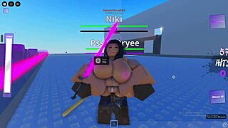 Fucking random sluts in a Roblox combat game condo