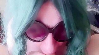 cumming in a mommy's mouth with huge cum swallow