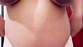Pregnant arab step mother teases on webcam