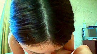 Sexy Brunette Japan Sucks Cock Deepthroat